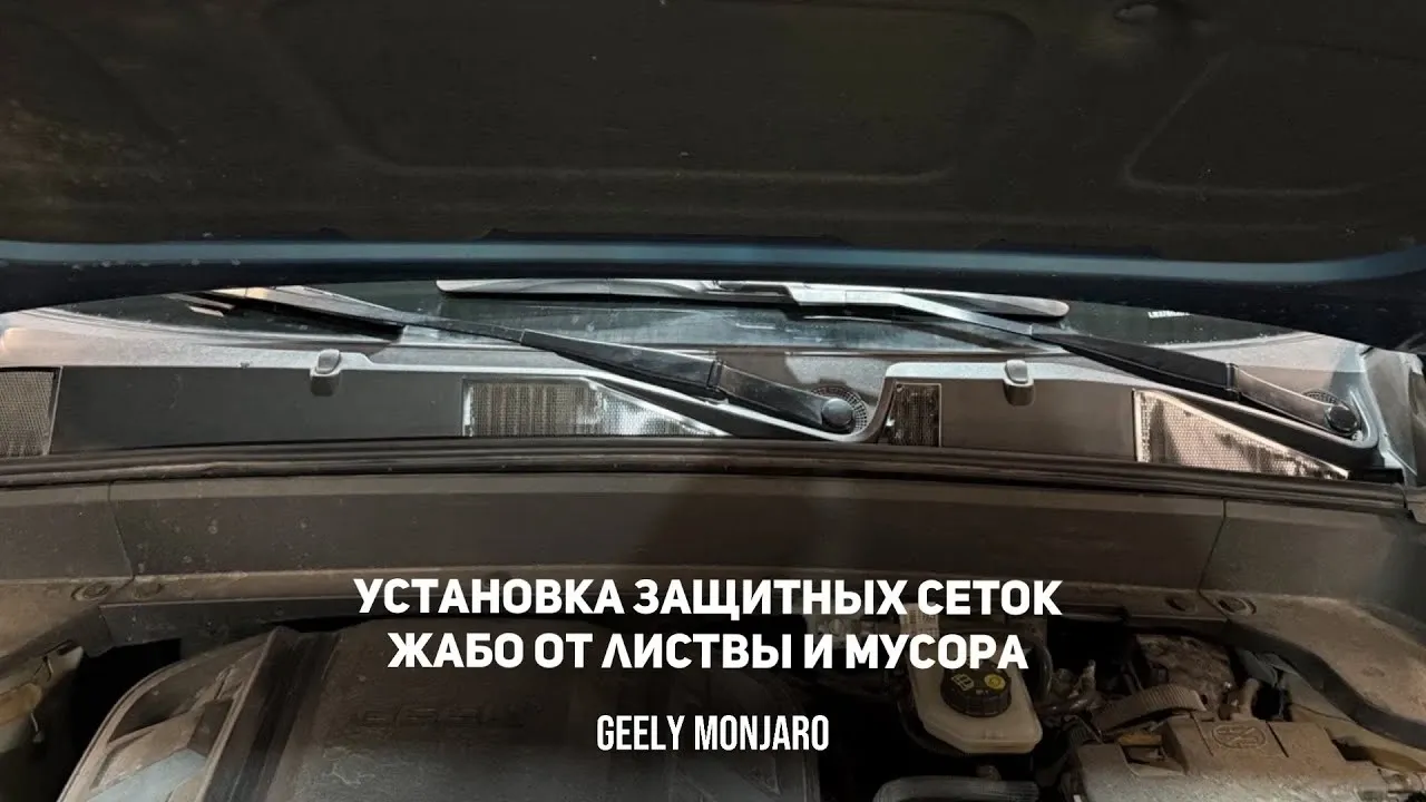 Защитные сетки на воздухозаборник жабо Geely Monjaro